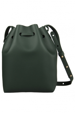 Pre Owned Mansur Gavriel Green Leather Bucket Bag  