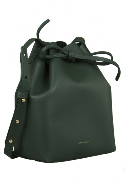 Pre Owned Mansur Gavriel Green Leather Bucket Bag  