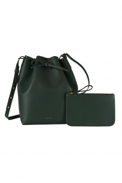 Pre Owned Mansur Gavriel Green Leather Bucket Bag  