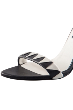 Pre Owned Proenza Schouler Monochrome Leather Ankle Strap Sandals Size 37