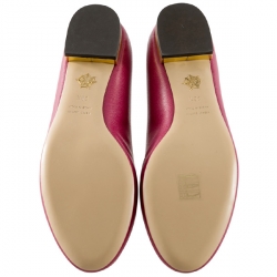 Charlotte Olympia Magenta Leather Smoking Slippers Size 38.5