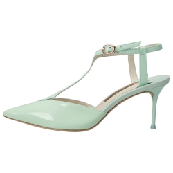 Sophia Webster Green Patent Leather Spearmint T Strap Pointed Toe Sandals Size 37