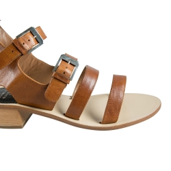 Laurence Dacade Brown Leather Halle Gladiator Sandals Size 38.5