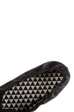 Isabel Marant Metallic Black Leather Bow Scrunch Ballet Flats Size 37