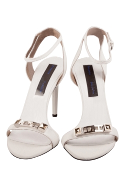 Proenza Schouler White Leather Ps11 Hardware  Ankle Strap Sandals Size 38