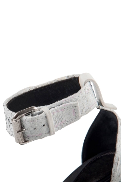 Pre Owned Alexander McQueen Two Tone Salmon Leather Lara Biker Buckle Ankle Strap Sandals Size 38