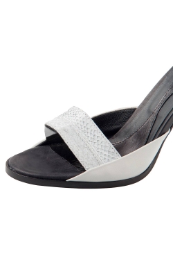 Pre Owned Alexander McQueen Two Tone Salmon Leather Lara Biker Buckle Ankle Strap Sandals Size 38