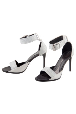 Pre Owned Alexander McQueen Two Tone Salmon Leather Lara Biker Buckle Ankle Strap Sandals Size 38