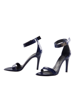 Proenza Schouler Blue Croc Embossed Leather Open Toe Sandals Size 36