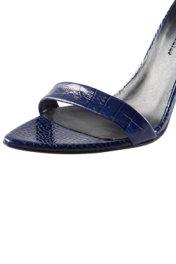Proenza Schouler Blue Croc Embossed Leather Open Toe Sandals Size 36
