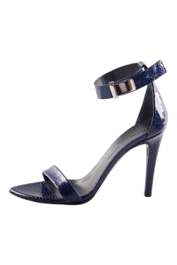 Proenza Schouler Blue Croc Embossed Leather Open Toe Sandals Size 36