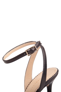 Charlotte Olympia Black/White Leather Do The Twist Ankle Strap Sandals Size 37
