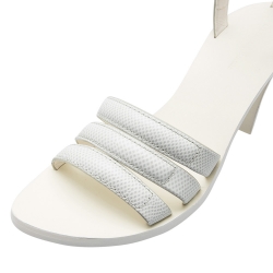 Pre Owned Alexander Wang White Lizard Embossed Leather Ankle Strap Sandals Size 36.5