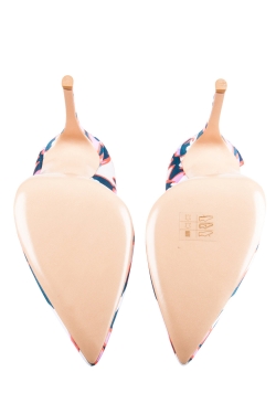 Pre Owned Gianvito Rossi Multicolor Printed Satin Pointed Toe Pumps Size 39