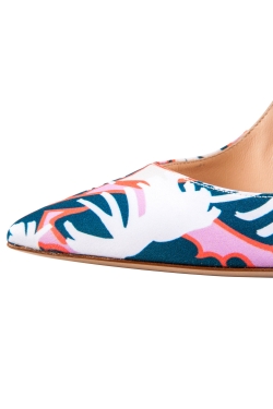 Pre Owned Gianvito Rossi Multicolor Printed Satin Pointed Toe Pumps Size 39