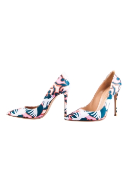 Pre Owned Gianvito Rossi Multicolor Printed Satin Pointed Toe Pumps Size 39