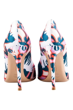 Pre Owned Gianvito Rossi Multicolor Printed Satin Pointed Toe Pumps Size 39