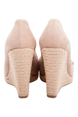 Pre Owned Prada Beige Suede Knot Open Toe Espadrille Wedge Pumps Size 38