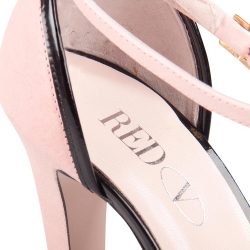 Red Valentino Pink/Black Leather Bow Detail Ankle Strap Sandals Size 38.5