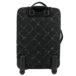 Pre Owned Chanel Black Nylon Old Travel Line Rolling Suitcase