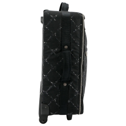 Pre Owned Chanel Black Nylon Old Travel Line Rolling Suitcase