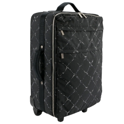 Pre Owned Chanel Black Nylon Old Travel Line Rolling Suitcase