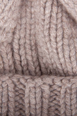 Pre Owned Loro Piana Beige Baby Cashmere Beige Fox Fur Pom Pom Detail Beanie Hat