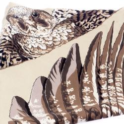 مملوكة مسبقًا Valentino Beige Eagle Printed Silk Square Scarf