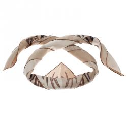 مملوكة مسبقًا Valentino Beige Eagle Printed Silk Square Scarf