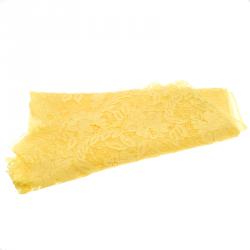 Pre Owned Valentino Yellow Cashmere Blend Scalloped Lace Detail Scarf