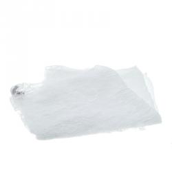Pre Owned Valentino White Crinkled Cotton Scalloped Lace Detail Scarf