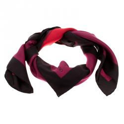 Pre Owned Valentino Multicolor Printed Silk L'Amour Square Scarf