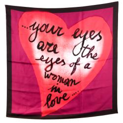 Pre Owned Valentino Multicolor Printed Silk L'Amour Square Scarf