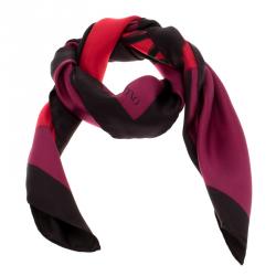 Pre Owned Valentino Multicolor Printed Silk L'Amour Square Scarf