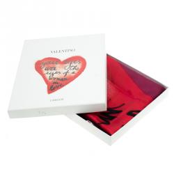 Pre Owned Valentino Multicolor Printed Silk L'Amour Square Scarf