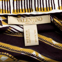 Pre Owned وشاح فالنتينو مربع حرير طباعة نمر تريبال متعدد الألوان