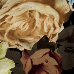 مملوكة مسبقًا Valentino Black Floral Printed Silk Chiffon Scarf