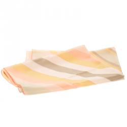 Pre Owned Valentino Native Couture Pastel Striped Diamond Print Silk Scarf