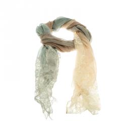 Pre Owned وشاح فالنتينو دانتيل متعرج حرير ومودال متعدد الألوان