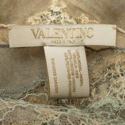 Pre Owned وشاح فالنتينو دانتيل متعرج حرير ومودال متعدد الألوان