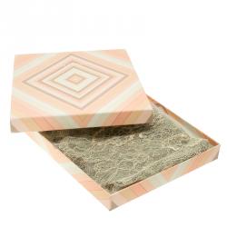 Pre Owned وشاح فالنتينو دانتيل متعرج حرير ومودال متعدد الألوان