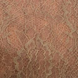مملوكة مسبقًا Valentino Beige Wool and Silk Scalloped Metallic Lace Detail Scarf