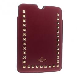 Pre Owned Valentino Red Leather Rockstud iPad Case