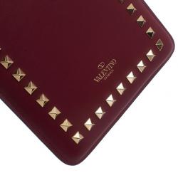Pre Owned Valentino Red Leather Rockstud iPad Case