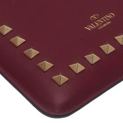 Pre Owned Valentino Red Leather Rockstud iPad Case