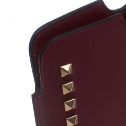 Pre Owned Valentino Red Leather Rockstud iPad Case