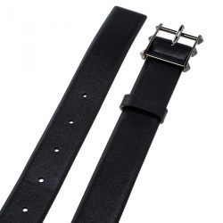 Pre Owned Valentino Black Leather Rockstud Belt 90cm