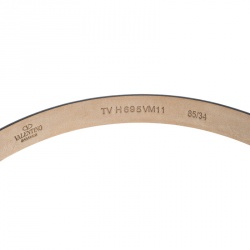 Pre Owned Valentino Cedar Brown Leather Crystal Embellished Butterfly Buckle Belt 85cm