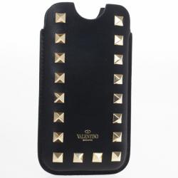 مملوكة مسبقًا Valentino Black Leather Rockstud iPhone 5/5S Case