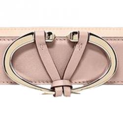 Pre Owned Valentino Poudre Leather V Rivet Belt 85 CM